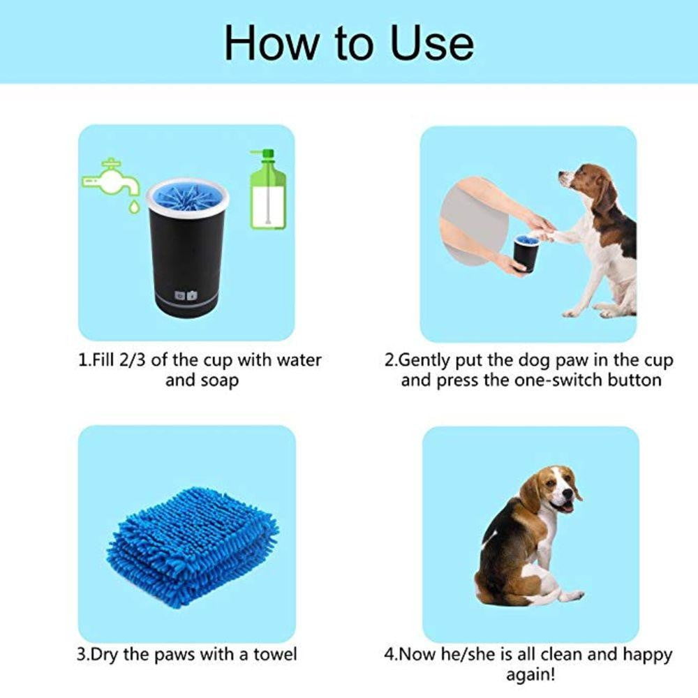 Pet Paw Washing Cup with Soft Rubber Brushes - L - by Famigift