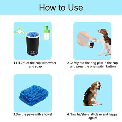 Pet Paw Washing Cup with Soft Rubber Brushes - L - by Famigift