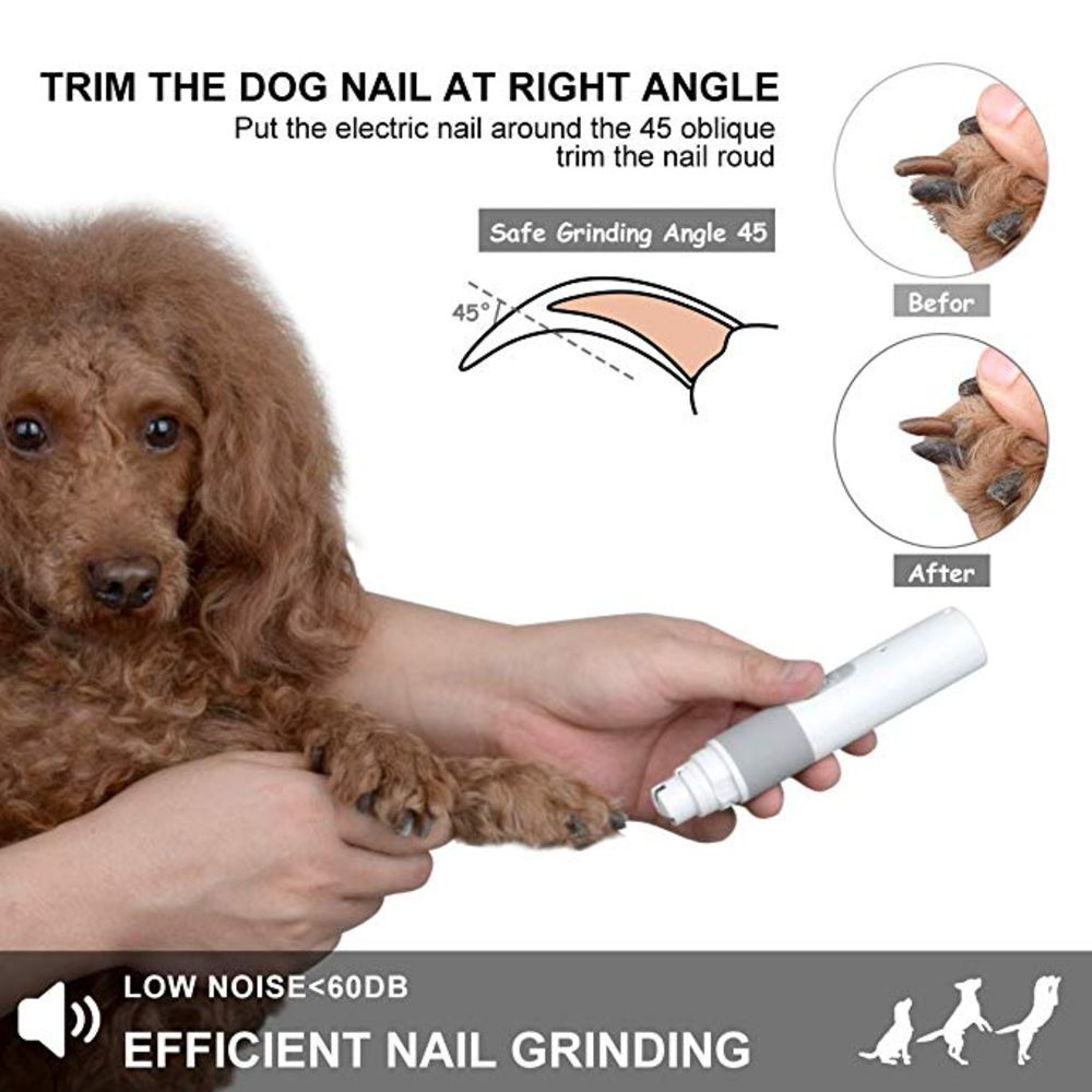 Portable Electric Dog Grooming, Trimming, Nail Grinder & Clipper Tool with USB Rechargeable Port - by Famigift