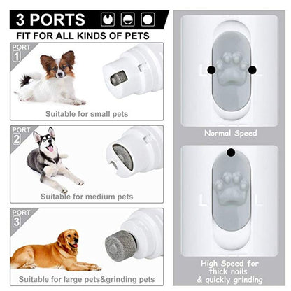 Portable Electric Dog Grooming, Trimming, Nail Grinder & Clipper Tool with USB Rechargeable Port - by Famigift