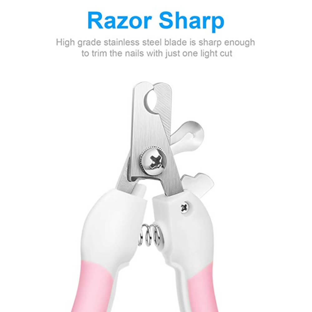 Professional Pet Cat Dog Nail Clipper Cutter Stainless Steel Grooming Clippers Grinders Cats Dog Claw Nail Scissors with Lock - by Famigift