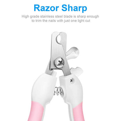 Professional Pet Cat Dog Nail Clipper Cutter Stainless Steel Grooming Clippers Grinders Cats Dog Claw Nail Scissors with Lock - by Famigift