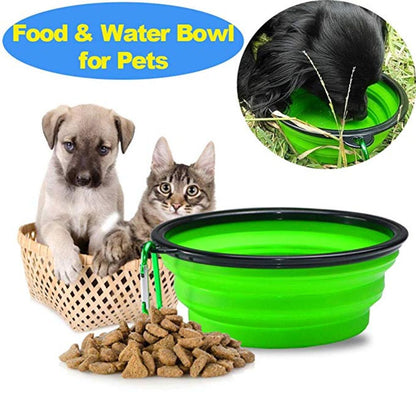 Dog Feeding Fordable Travel Pet Bowl - Green - by Famigift