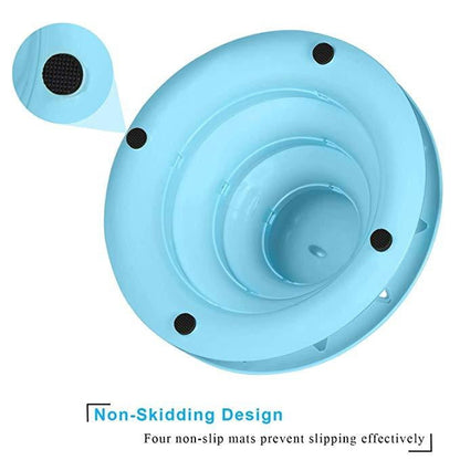 Cat Toy Colorful 3 Level Tower Track Roller Toy with Balls - by Famigift