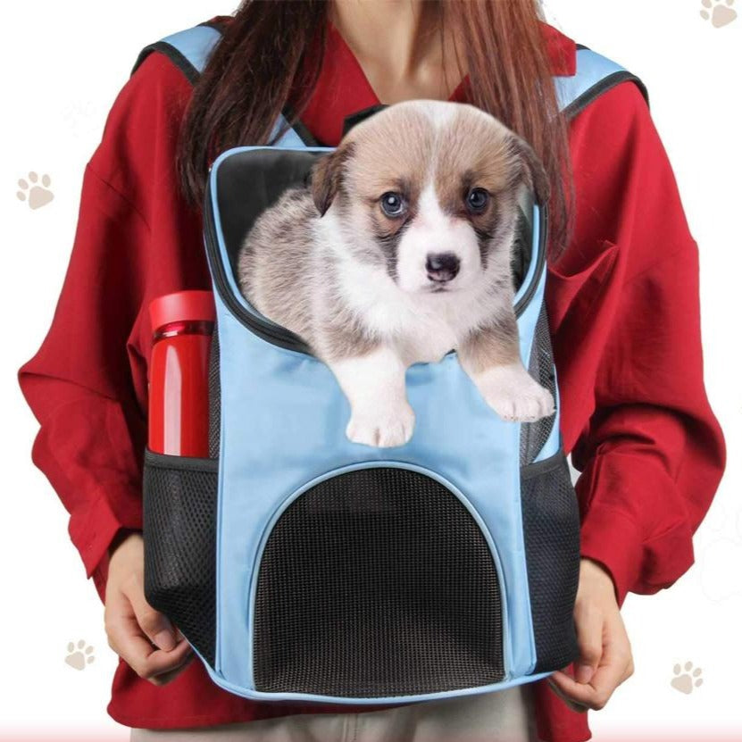 Breathable pet carrier mesh backpack for cats & dogs - Brown - by Famigift