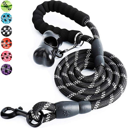 5ft Strong Dog Leash with Comfortable Padded Handle and Reflective Threads for Medium and Large Dogs - by Famigift