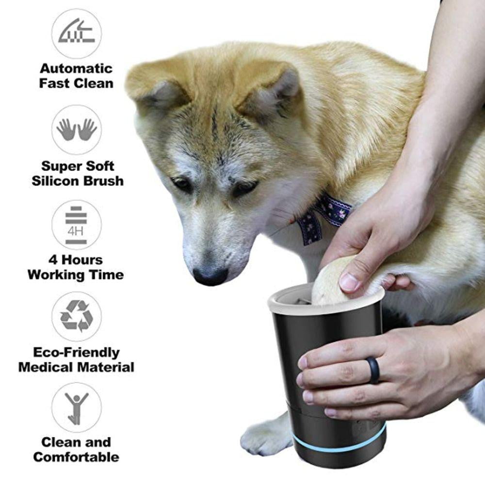 Pet Paw Washing Cup with Soft Rubber Brushes - S - by Famigift