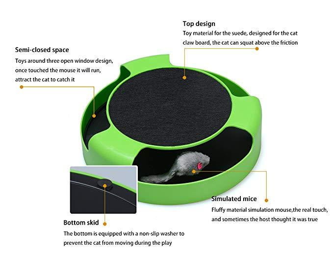 Cat Toy Interactive Cat Toy with Running Mouse and Scratching Pad - by Famigift