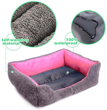 Petcare Soft Fleece Dogs Bed - Orange - by Famigift