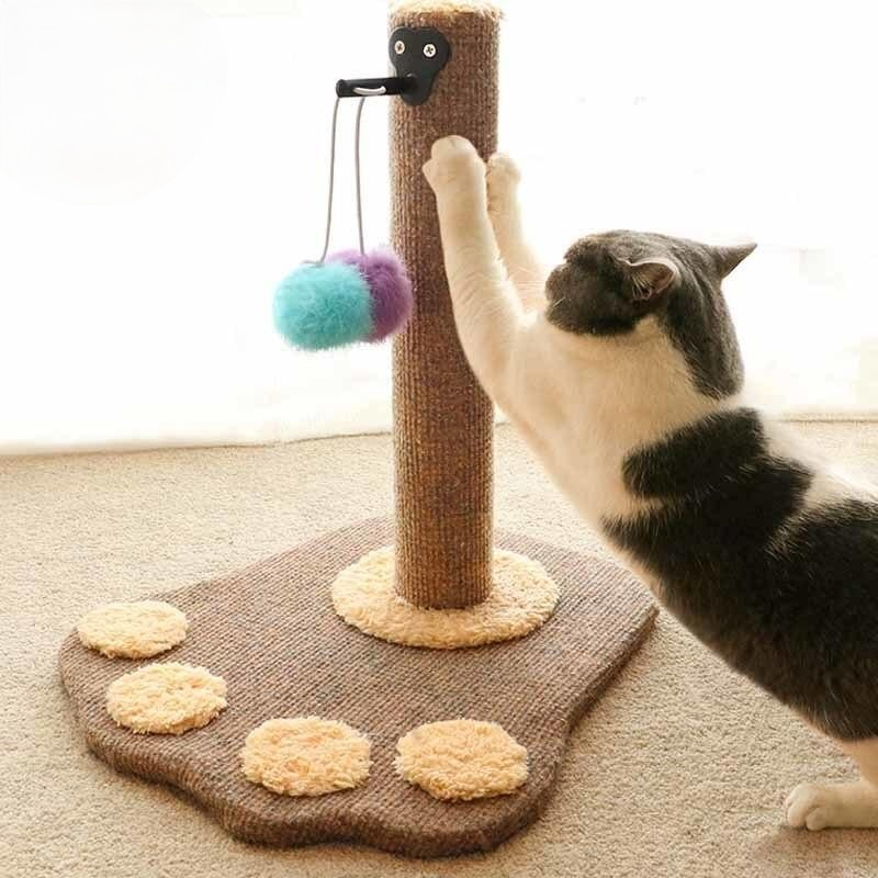 Cats ultimate scratching post 100% natural durable sisal cat tree - by Famigift