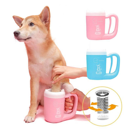Pet Paw Washer Cleaner Brush Cup - Pink - by Famigift
