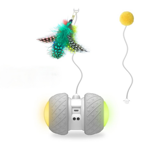 Smart Interactive Cat Toy Irregular Rotating Model LED Light-Feather Kitty Balls - cat toy - by Famigift
