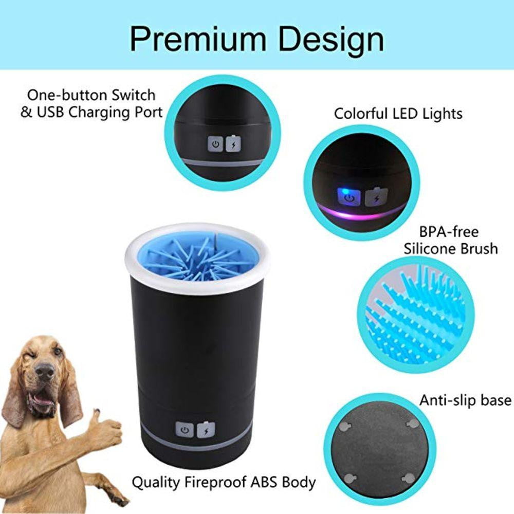 Pet Paw Washing Cup with Soft Rubber Brushes - M - by Famigift