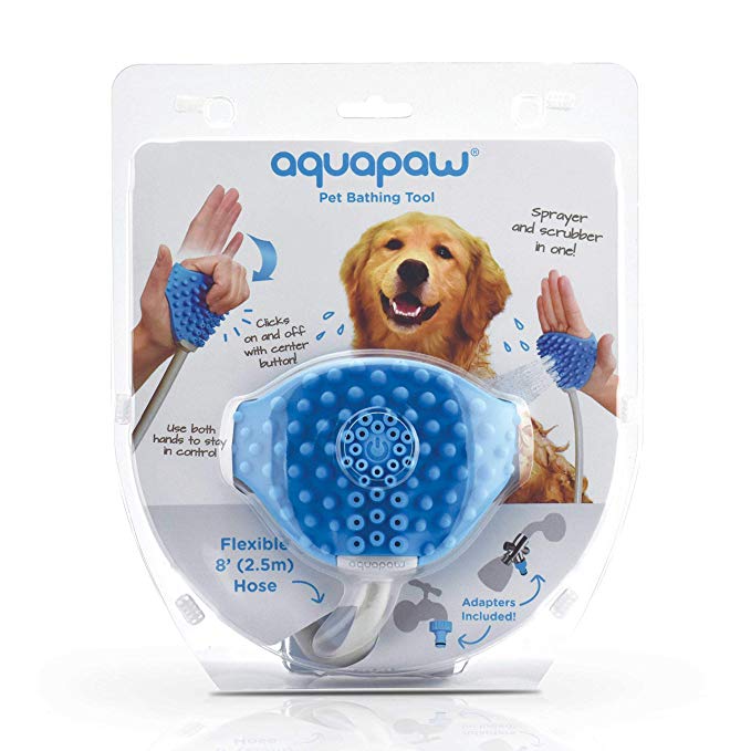 Pet Grooming Shower Sprayer & Scrubber Bathing Tool Compatible with Bath Tub & Outdoor Garden Hose - by Famigift