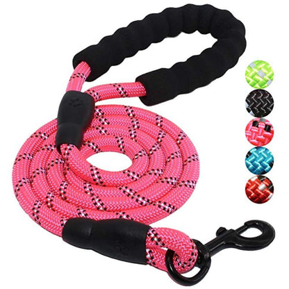 5ft Strong Dog Leash with Comfortable Padded Handle and Reflective Threads for Medium and Large Dogs - by Famigift