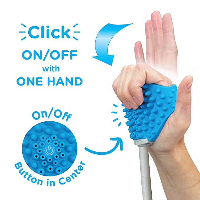 Pet Grooming Shower Sprayer & Scrubber Bathing Tool Compatible with Bath Tub & Outdoor Garden Hose - by Famigift
