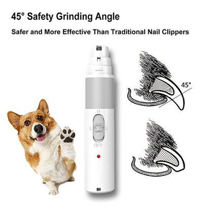 Portable Electric Dog Grooming, Trimming, Nail Grinder & Clipper Tool with USB Rechargeable Port - by Famigift