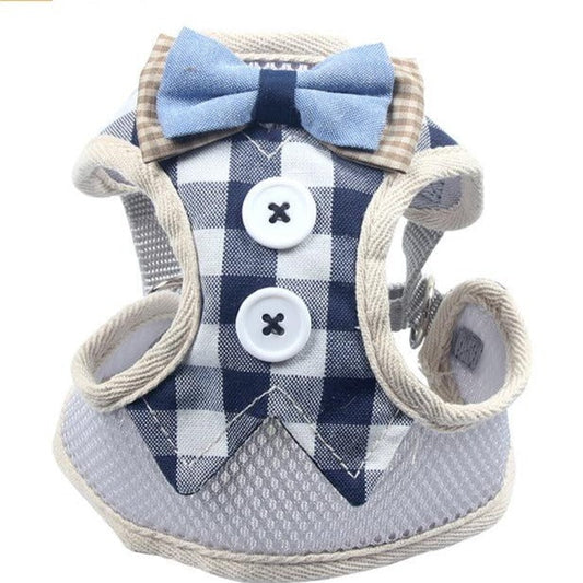 Pet collar Cat Dog Traction Rope with Bow Tie - Red checked bow - by Famigift