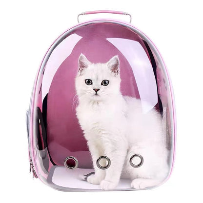 Portable Pet Carrier Backpack With Space Capsule Bubble - Green - by Famigift
