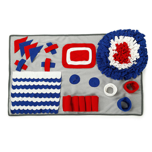 Pet toys Dog Feeding Sniffing Mat Training Nosework Blanket - Blue - by Famigift