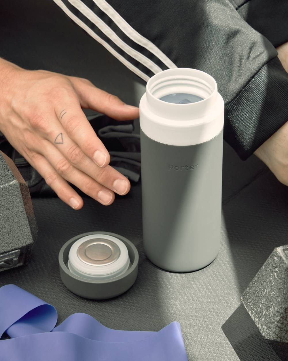 Insulated Ceramic Wide Mouth Bottle - Charcoal - by Famigift