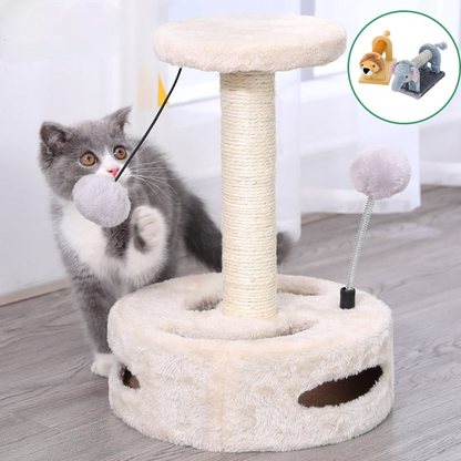 Pet cat scratching toy sisal climbing furniture cat interactive toys - Beige-B - by Famigift