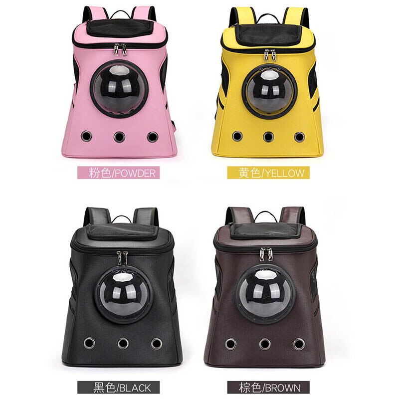 Big space solid color pet carrier backpack bag breathable - yellow - by Famigift