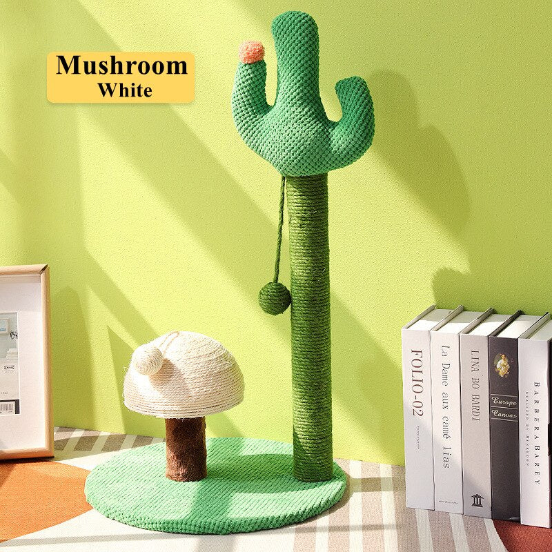 Cactus cat scratching post with sisal rope cat nest tree house - by Famigift