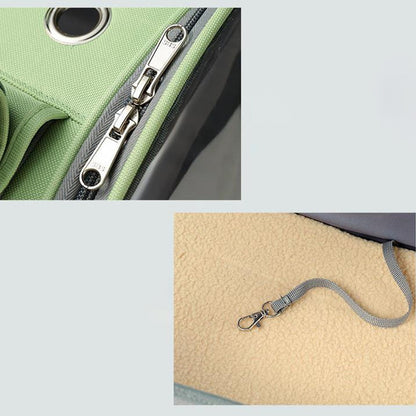 Cat carrier bag transparent pvc large capacity double shoulder backpack - Gray Orange - by Famigift