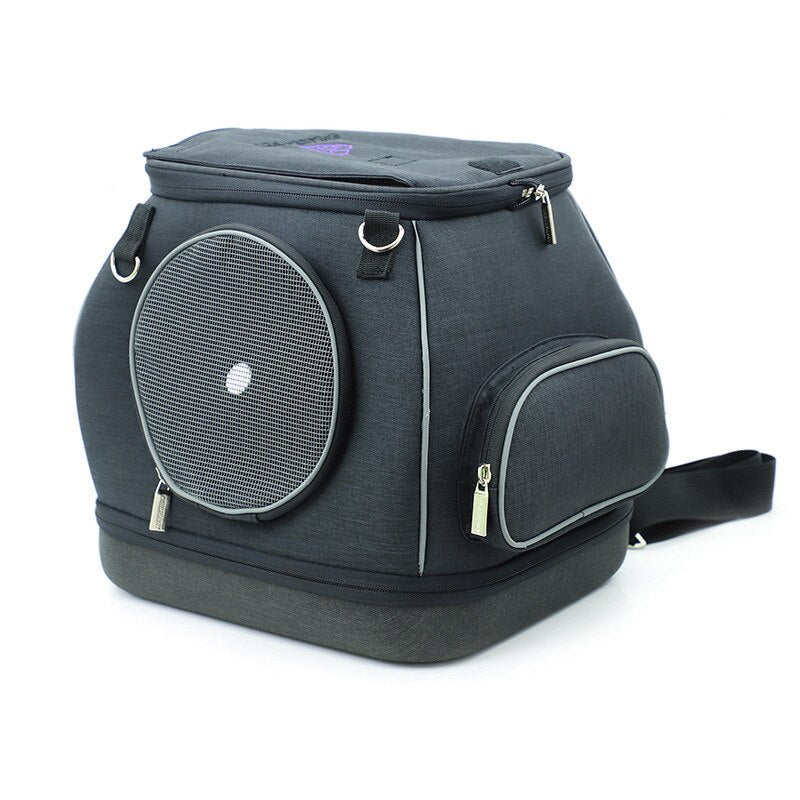 Cat carrier small pet portable cage cationic linen eva material breathable - by Famigift