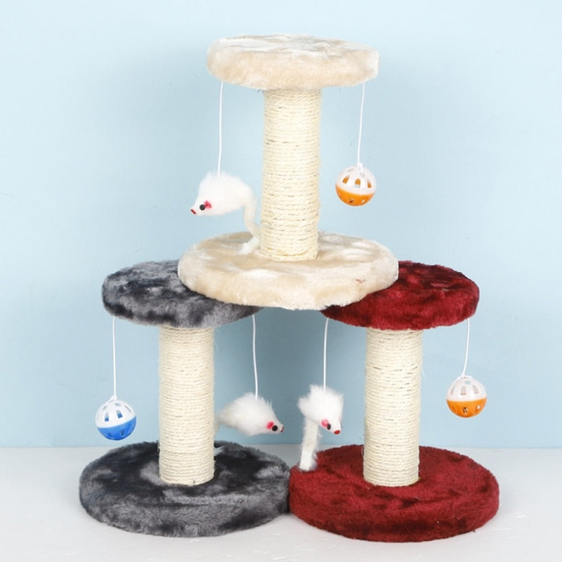Cat climbing frame double layer with double drop ball pet activity center - by Famigift
