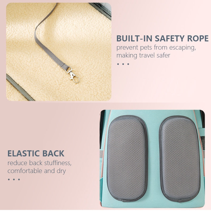 Pet expandable backpack small animals carrier bags breathable - by Famigift