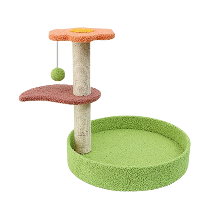 Cat Tree Cat Tower with Natural Sisal Scratching Post - flower - by Famigift