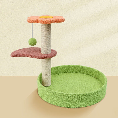 Cat Tree Cat Tower with Natural Sisal Scratching Post - beige ball - by Famigift