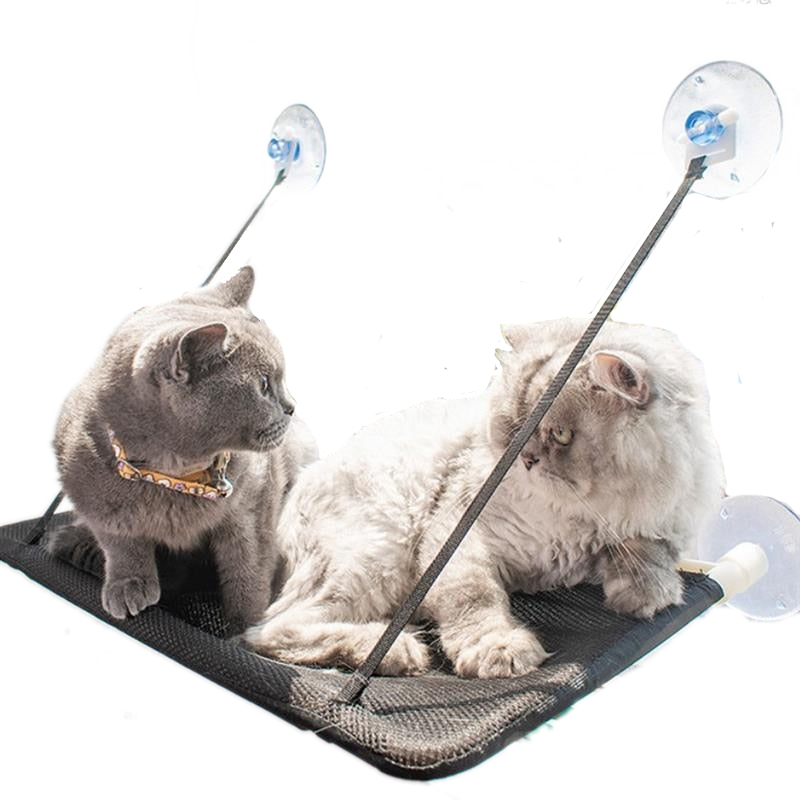 Cat Suction Cup Hanging Bed Cat Sofa Cat Bed Cat Basking In The Sun - Black - by Famigift