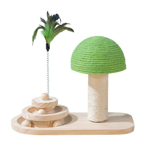 Cat Toy Supplies New Sisal Ball Solid Wood Turntable Durable - by Famigift