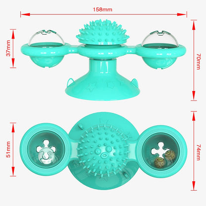 Cat Windmill Toy With Catnip LED Ball Teeth Cleaning - by Famigift