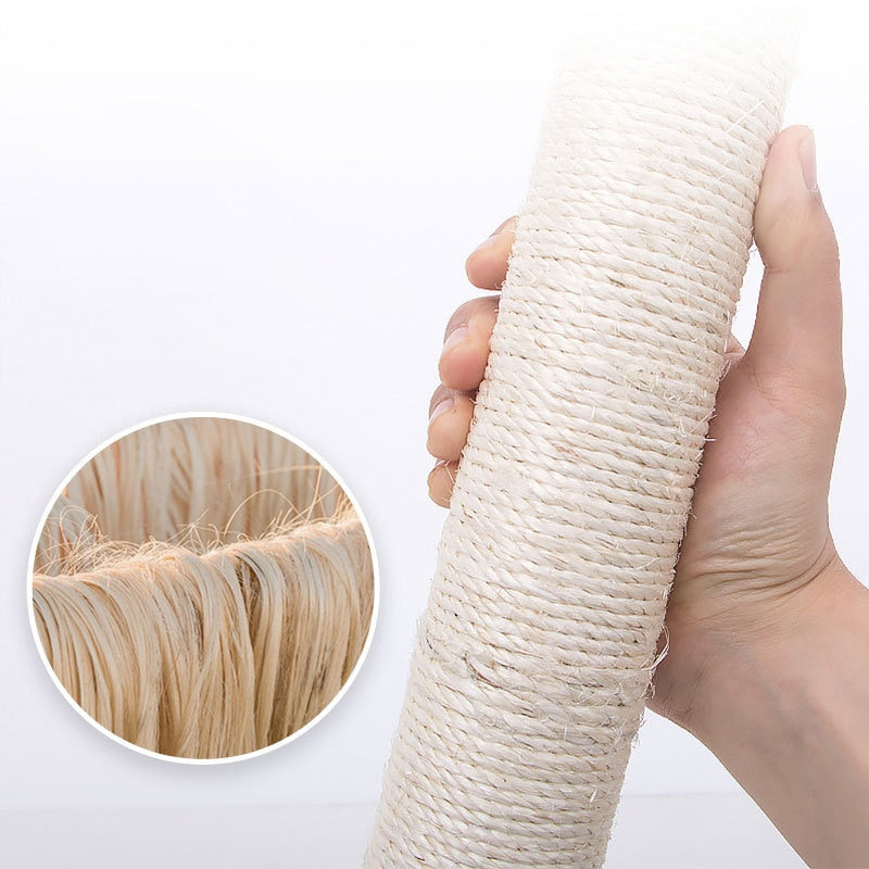 Cat scratcher sisal rope furniture climbing tree post wooden tree house - by Famigift