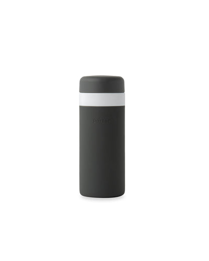 Insulated Ceramic Wide Mouth Bottle - Terrazzo Charcoal - by Famigift