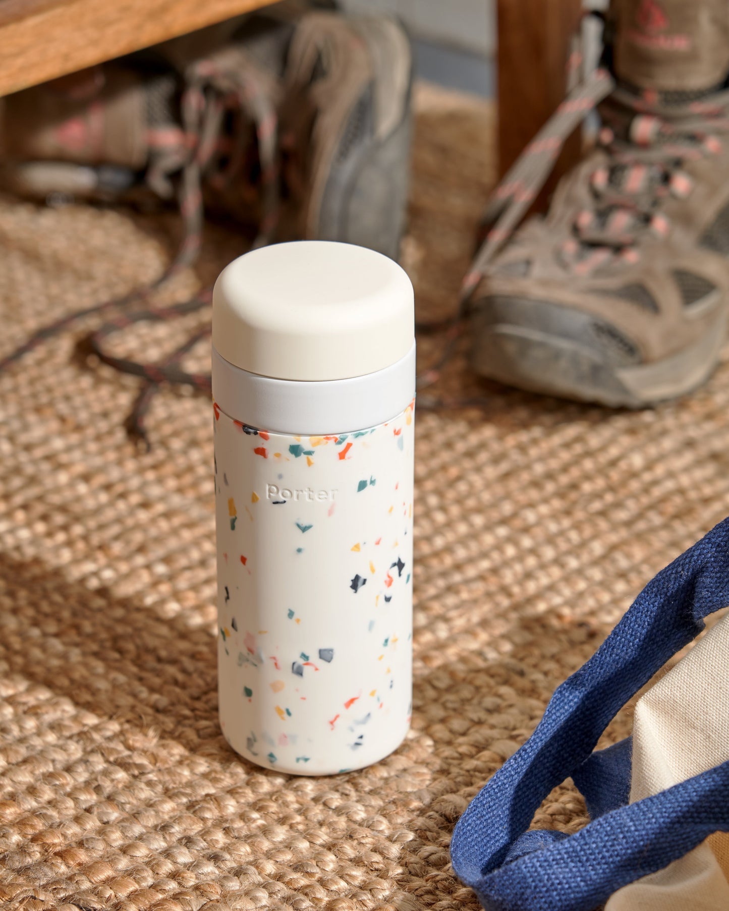 Insulated Ceramic Wide Mouth Bottle - Terrazzo Blush - by Famigift
