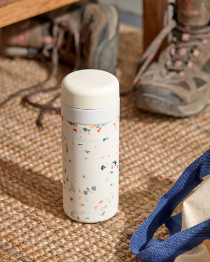 Insulated Ceramic Wide Mouth Bottle - Terrazzo Blush - by Famigift