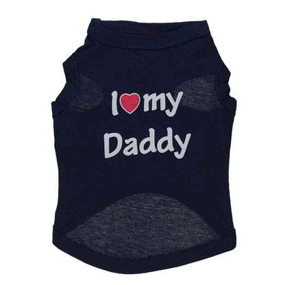 Cute Cat Clothes Spring Summer Pet Clothing for Cat Fashion Pet Jacket Printed Vest Costume - Black Daddy - by Famigift