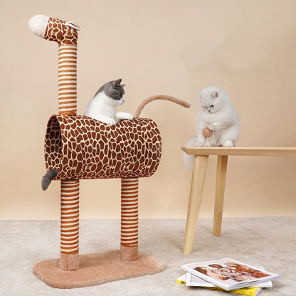 Giraffe cats scratching post rope toy tree cat climbing frame - by Famigift