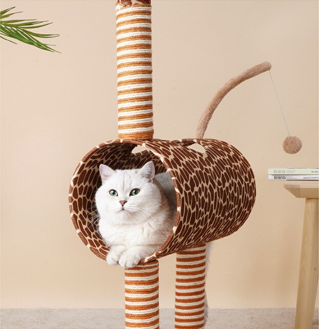 Giraffe cats scratching post rope toy tree cat climbing frame - by Famigift