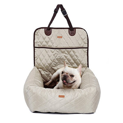 Dog car seat bed travel for indoor/car use pet car carrier bed cover removable - by Famigift