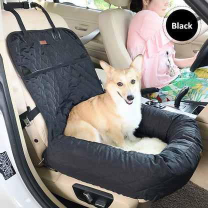 Dog car seat bed travel for indoor/car use pet car carrier bed cover removable - by Famigift