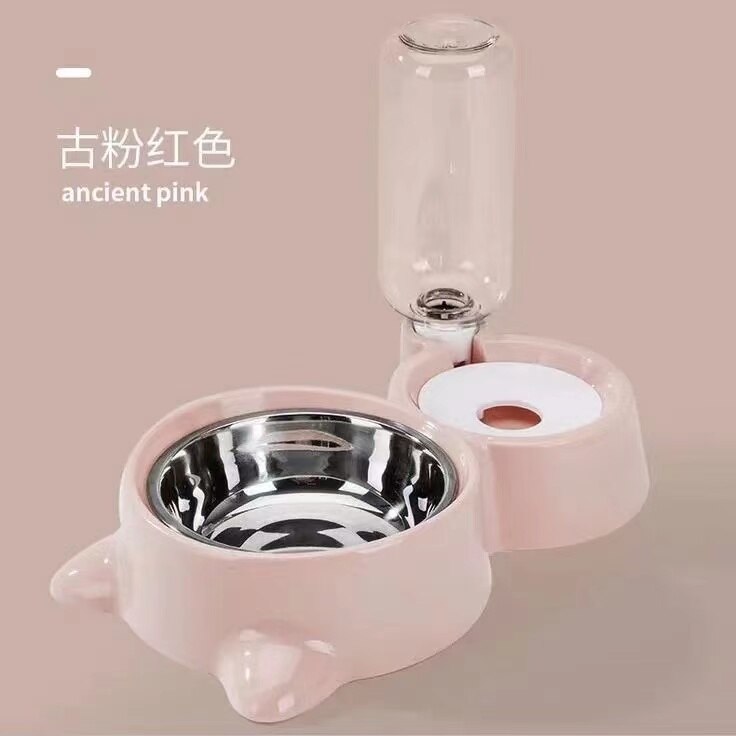 Dog Cat Bowls Water and Food Bowl Set with Detachable Stainless Steel Bowl - by Famigift