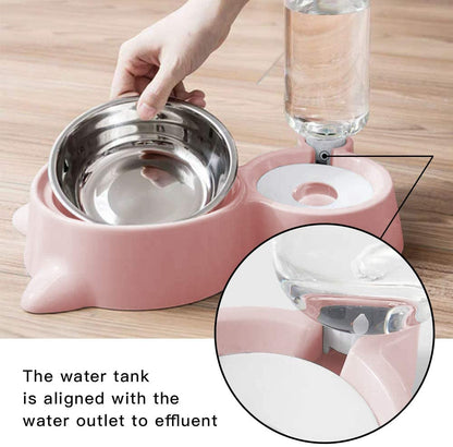 Dog Cat Bowls Water and Food Bowl Set with Detachable Stainless Steel Bowl - by Famigift