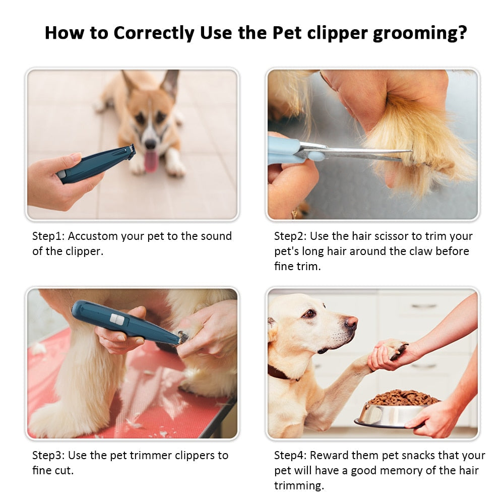 Pet grooming clippers cordless cat and small dogs clipper low noise electric pet trimmer - by Famigift