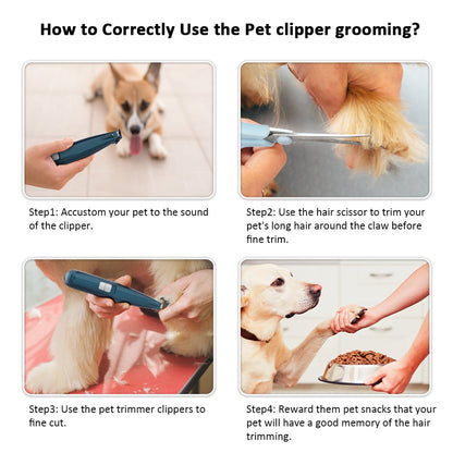 Pet grooming clippers cordless cat and small dogs clipper low noise electric pet trimmer - by Famigift